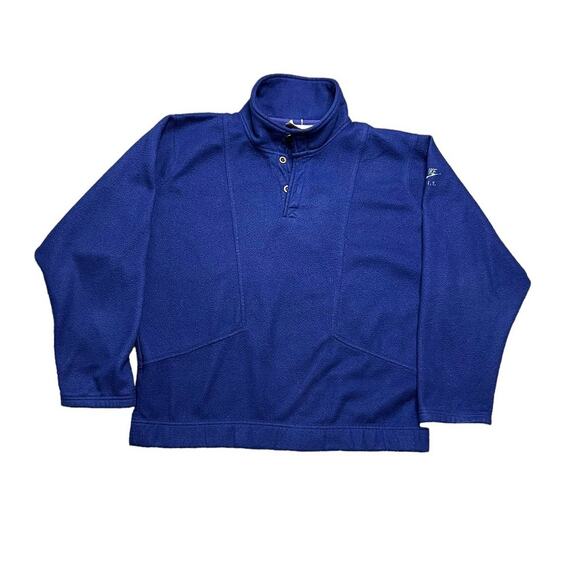 Vintage 90s Nike blue pullover fleece with buttons size Xl see measurements - Picture 1 of 7